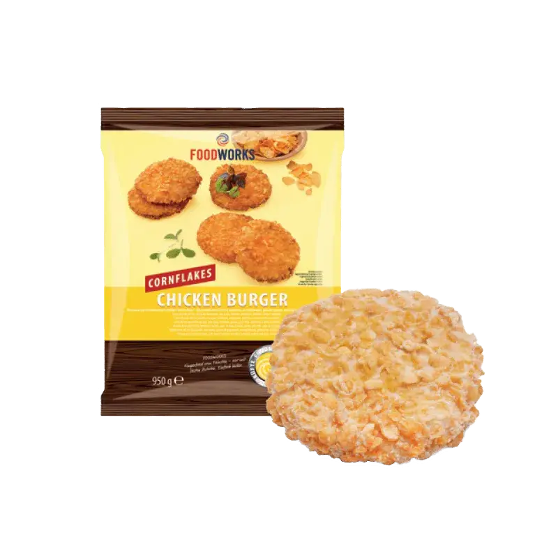 BURGER WITH CHICKEN CORNFLAKES 200gr 12pzX1kg(OS)