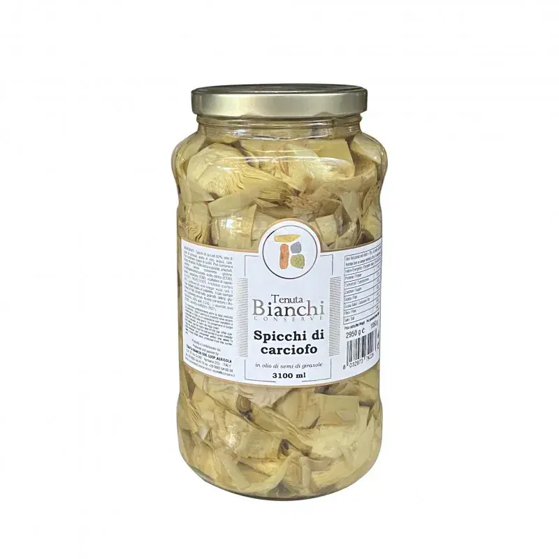 CARCIOFI A SPICCHI IN OLIO DI SEMI DI GIRASOLE 3,1kg