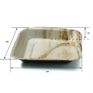 PIATTO QUADRATO PALMA 23X22CM 25PZ (SDG)