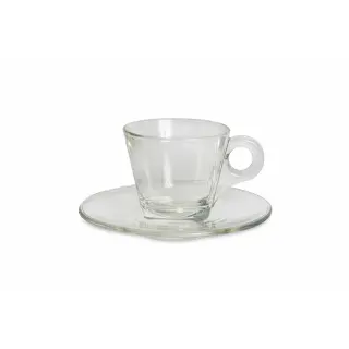 PIATTINO VETRO CONIC "ESPRESSO" 6PZ