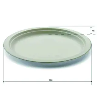PIATTO TONDO IN POLPA 18CM PIANO 50PZ (SDG)