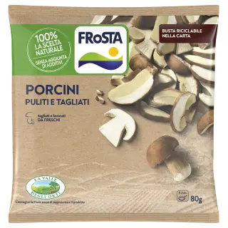 FUNGHI PORCINI PULITI E TAGLIATI 12CFX80GR