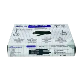 GUANTI NERI NITRYL DERM 100pz L